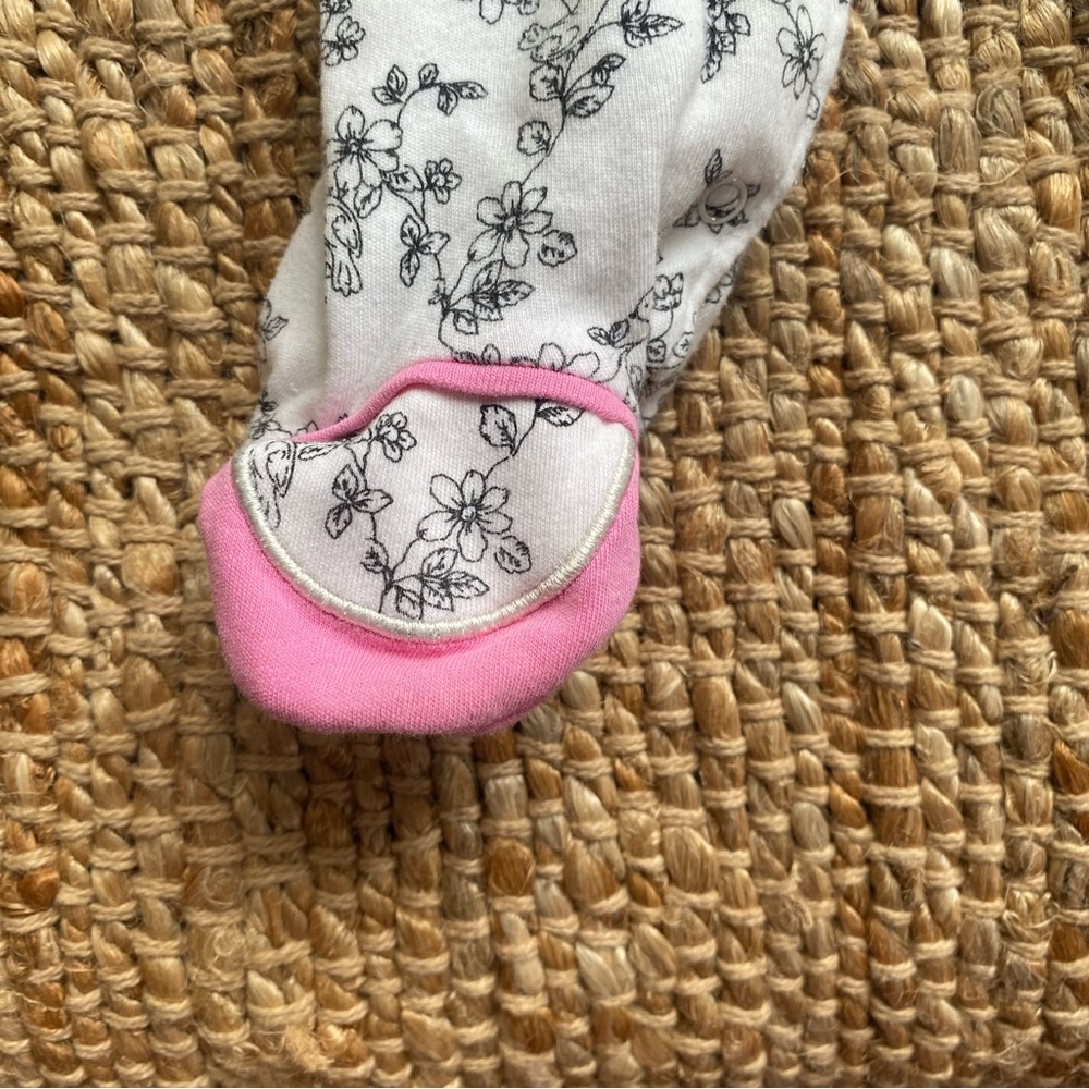 Little Me Floral Bird Print Footie - 6 Months - Picture 7 of 10